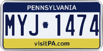 PA license plate MYJ1474