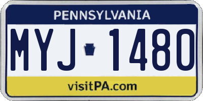 PA license plate MYJ1480