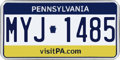 PA license plate MYJ1485
