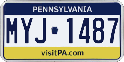 PA license plate MYJ1487