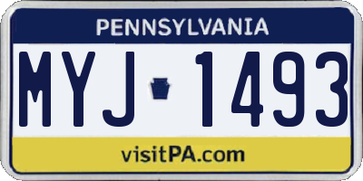 PA license plate MYJ1493