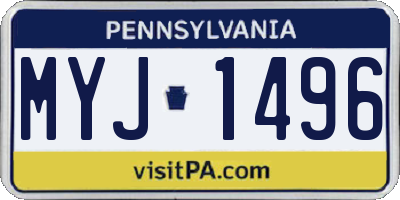 PA license plate MYJ1496
