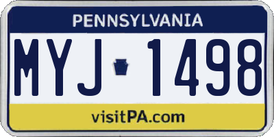 PA license plate MYJ1498