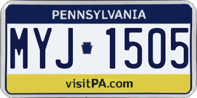 PA license plate MYJ1505