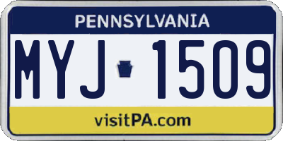 PA license plate MYJ1509