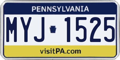 PA license plate MYJ1525
