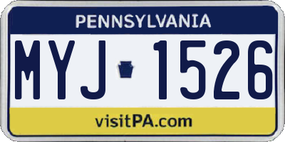 PA license plate MYJ1526