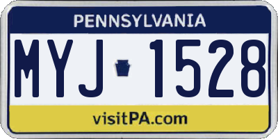 PA license plate MYJ1528