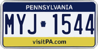 PA license plate MYJ1544