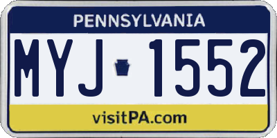 PA license plate MYJ1552