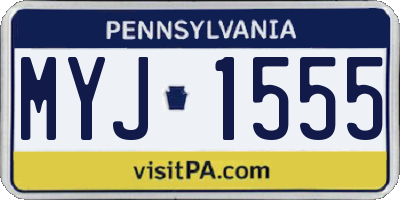 PA license plate MYJ1555