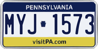 PA license plate MYJ1573