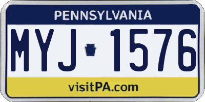 PA license plate MYJ1576