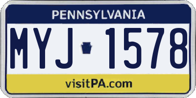 PA license plate MYJ1578