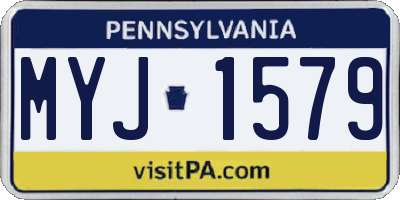 PA license plate MYJ1579