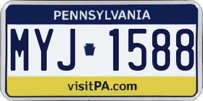 PA license plate MYJ1588