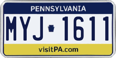 PA license plate MYJ1611