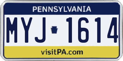 PA license plate MYJ1614