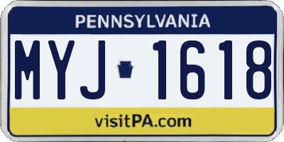 PA license plate MYJ1618