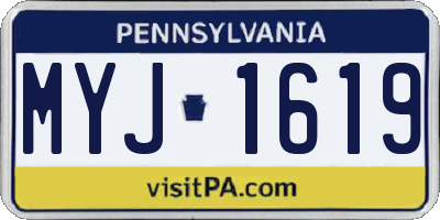 PA license plate MYJ1619