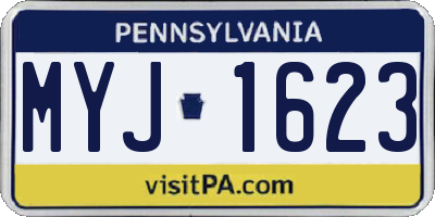 PA license plate MYJ1623