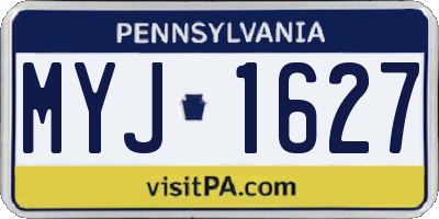 PA license plate MYJ1627