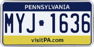 PA license plate MYJ1636