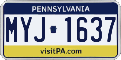 PA license plate MYJ1637
