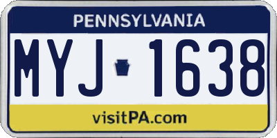 PA license plate MYJ1638