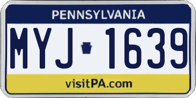 PA license plate MYJ1639