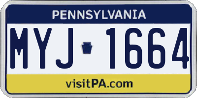PA license plate MYJ1664