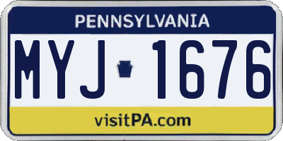 PA license plate MYJ1676