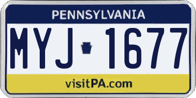 PA license plate MYJ1677