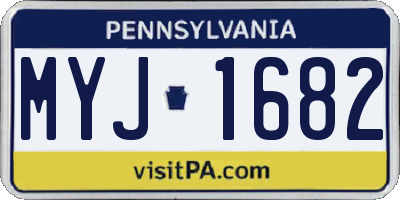 PA license plate MYJ1682