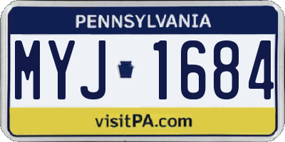 PA license plate MYJ1684