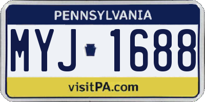 PA license plate MYJ1688