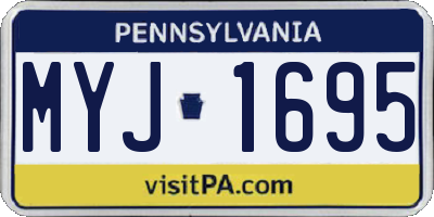 PA license plate MYJ1695