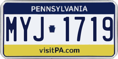 PA license plate MYJ1719