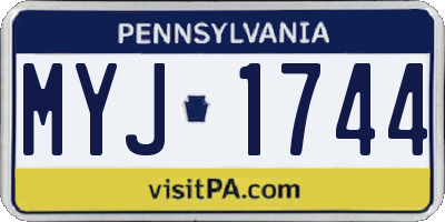 PA license plate MYJ1744
