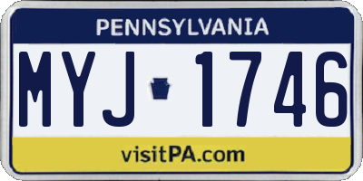 PA license plate MYJ1746
