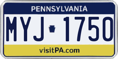 PA license plate MYJ1750
