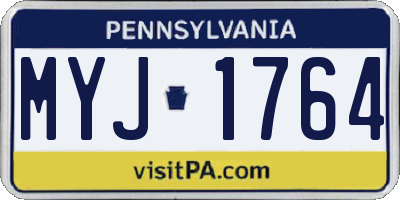 PA license plate MYJ1764