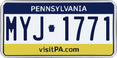 PA license plate MYJ1771
