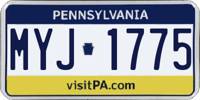 PA license plate MYJ1775