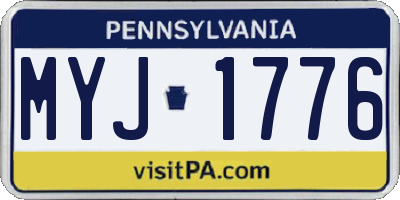 PA license plate MYJ1776