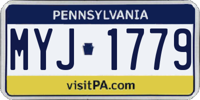 PA license plate MYJ1779