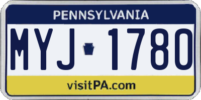 PA license plate MYJ1780