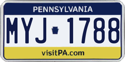 PA license plate MYJ1788