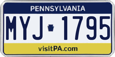 PA license plate MYJ1795