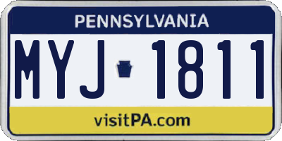 PA license plate MYJ1811